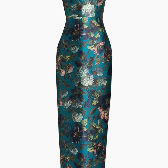 Theia Cleo Strapless Floral Gown - Picture 2 of 6